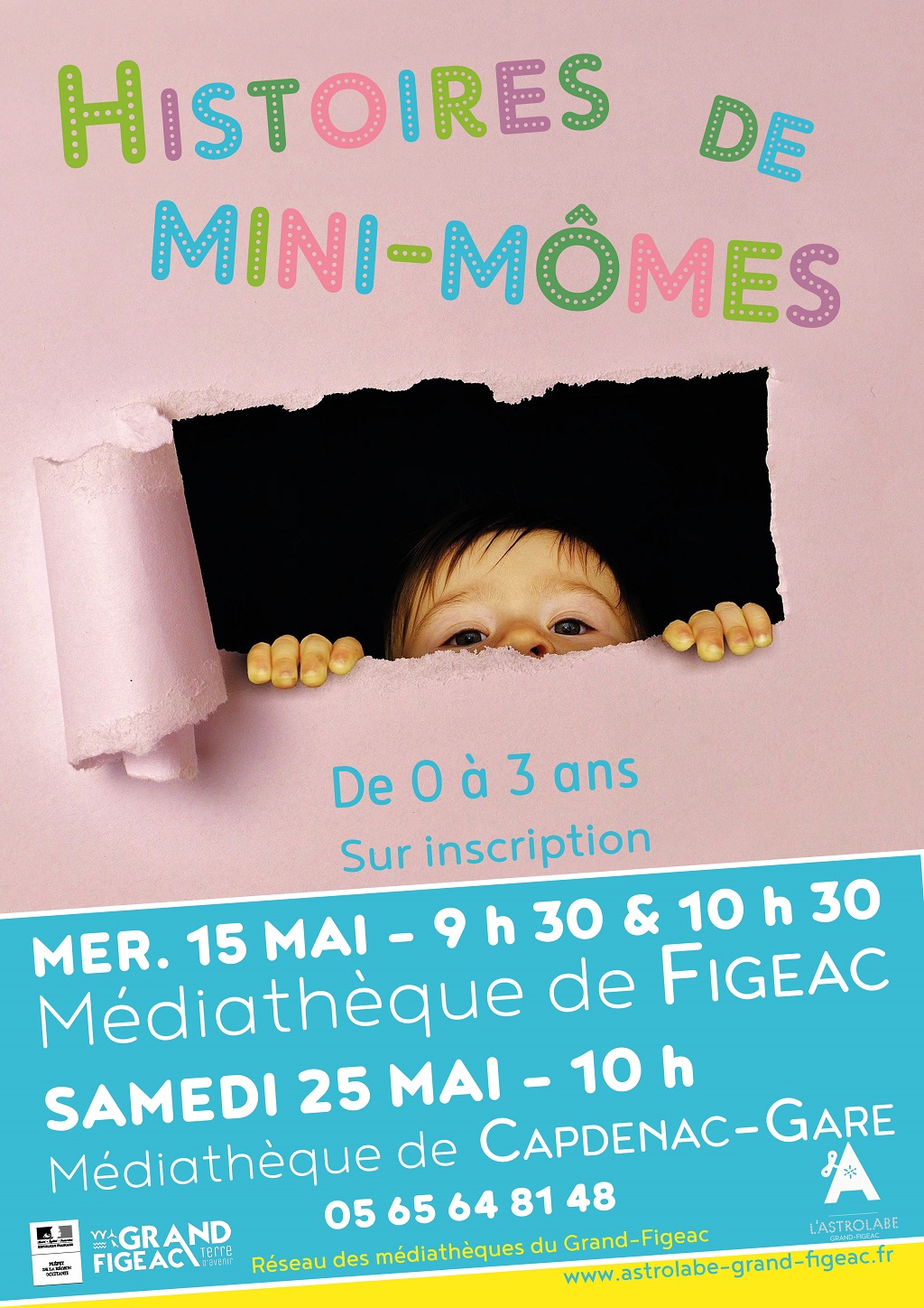 Histoires de Mini-Mômes, lectures d’albums théâtralisées  France Occitanie Lot Figeac 46100
