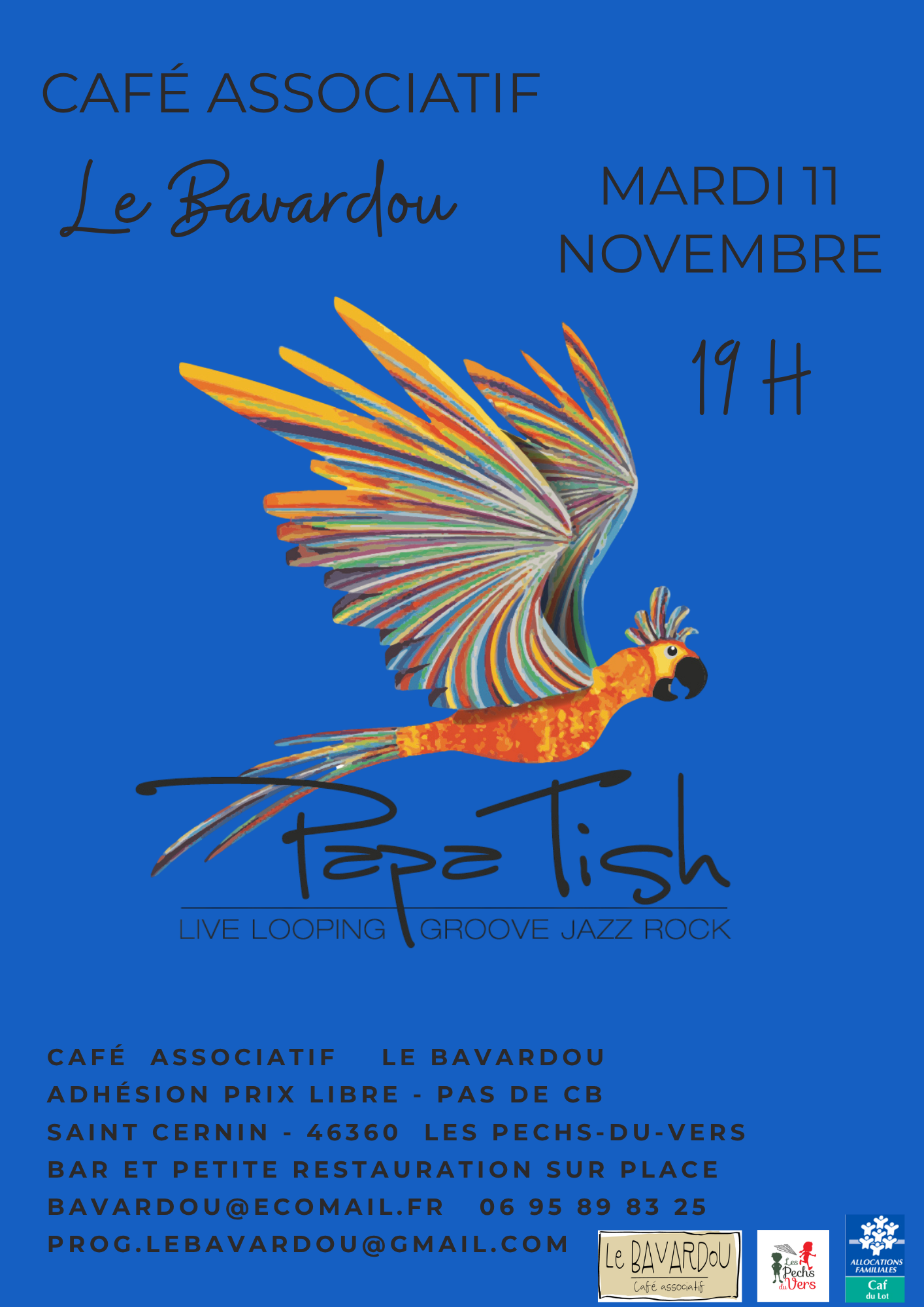 Figeac : Concert au Bavardou : Papa Tish
