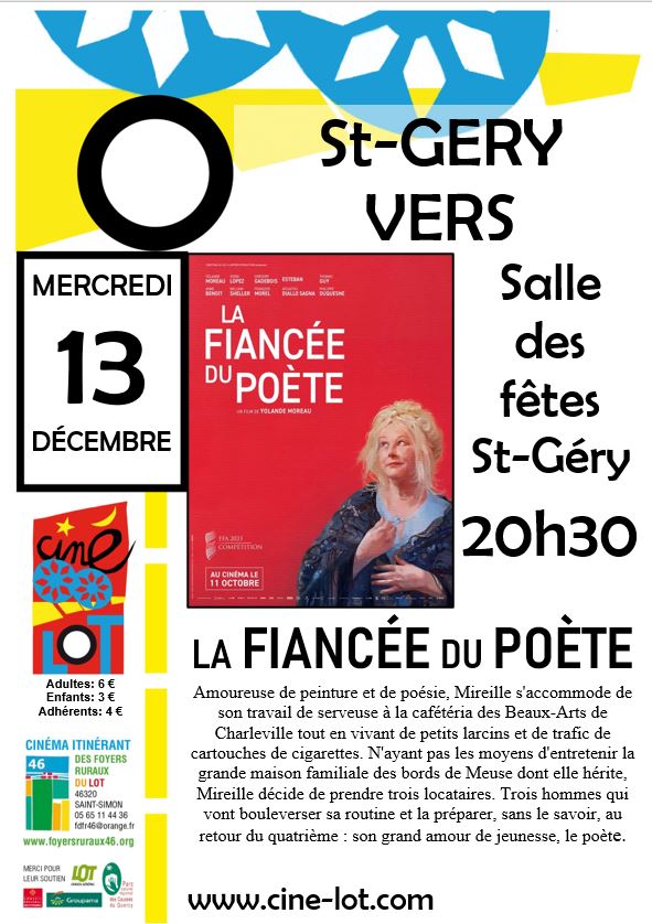 Ciné-Lot : "La fiancée du poète"  France Occitanie Lot Saint Géry-Vers 46330