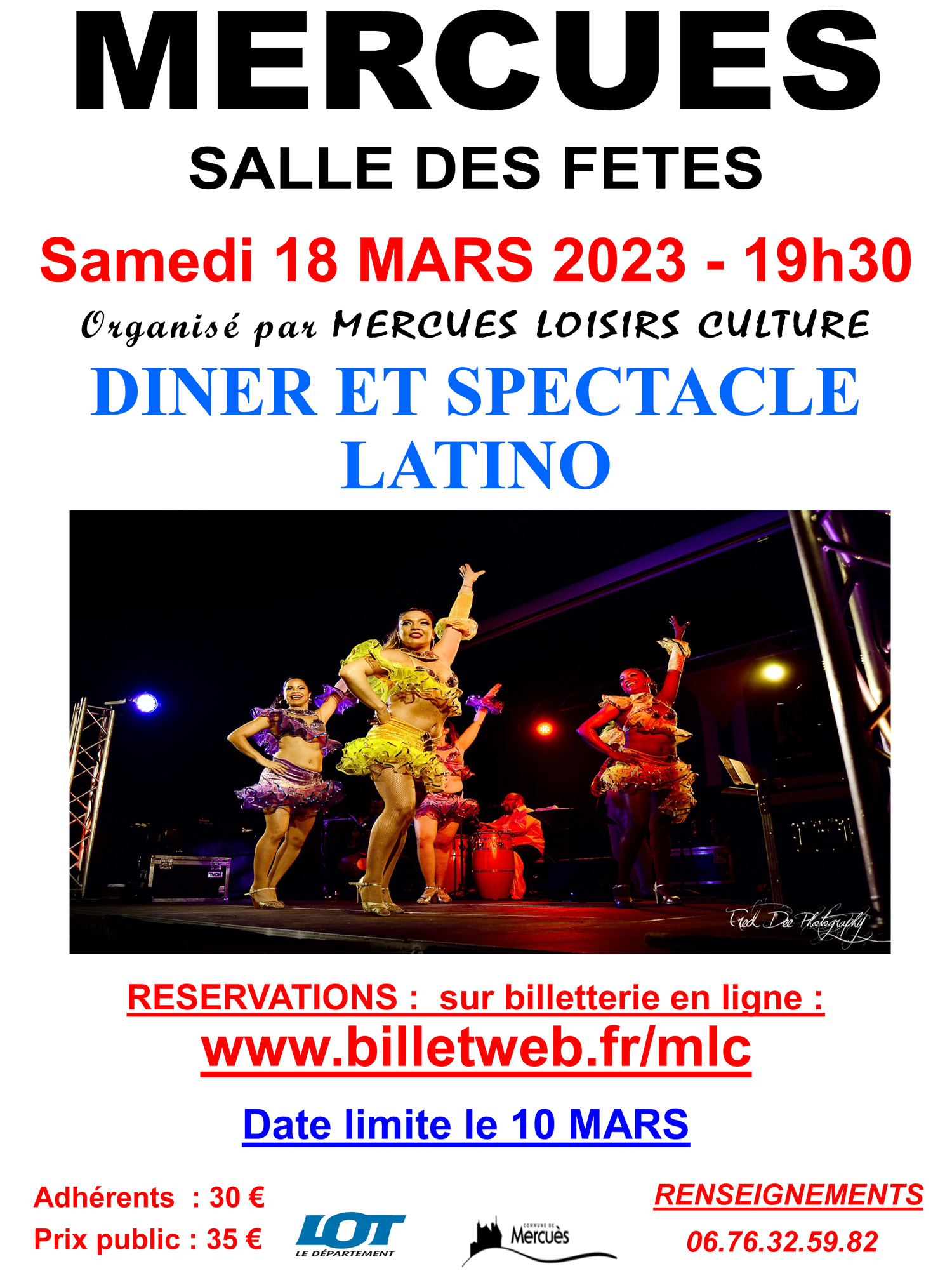 Dîner spectacle latino  France Occitanie Lot Mercuès 46090