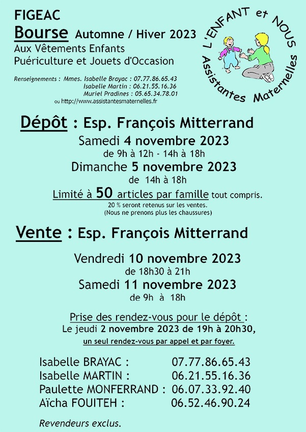 Bourse aux Vêtements Automne Hiver (journée dépôt)  France Occitanie Lot Figeac 46100
