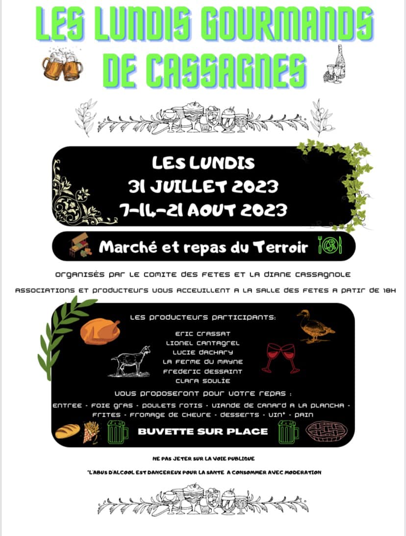 Marché Gourmand: Les Lundis Gourmands  France Occitanie Lot Cassagnes 46700