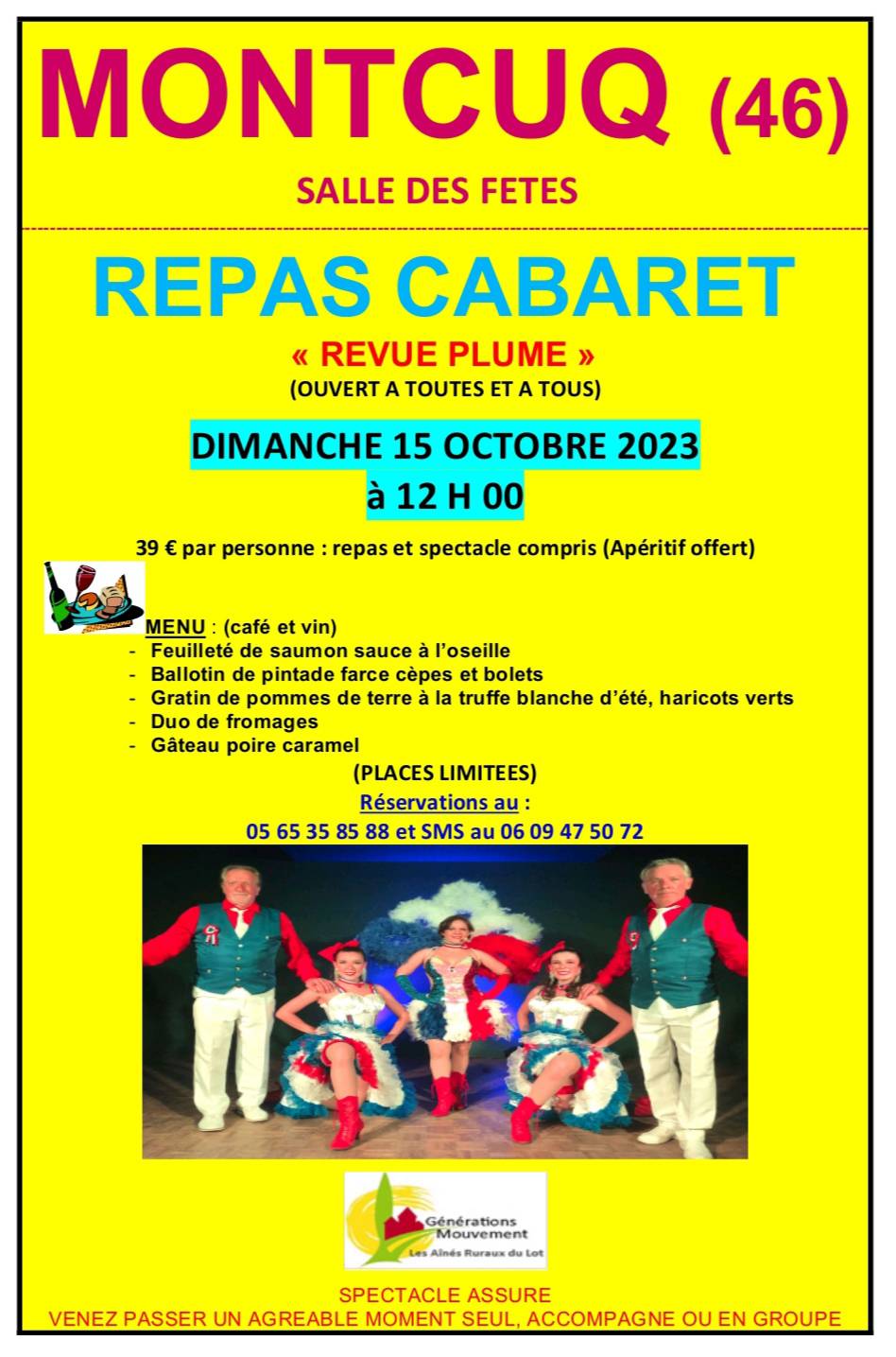 Repas cabaret: "Revue Plume" null France null null null null