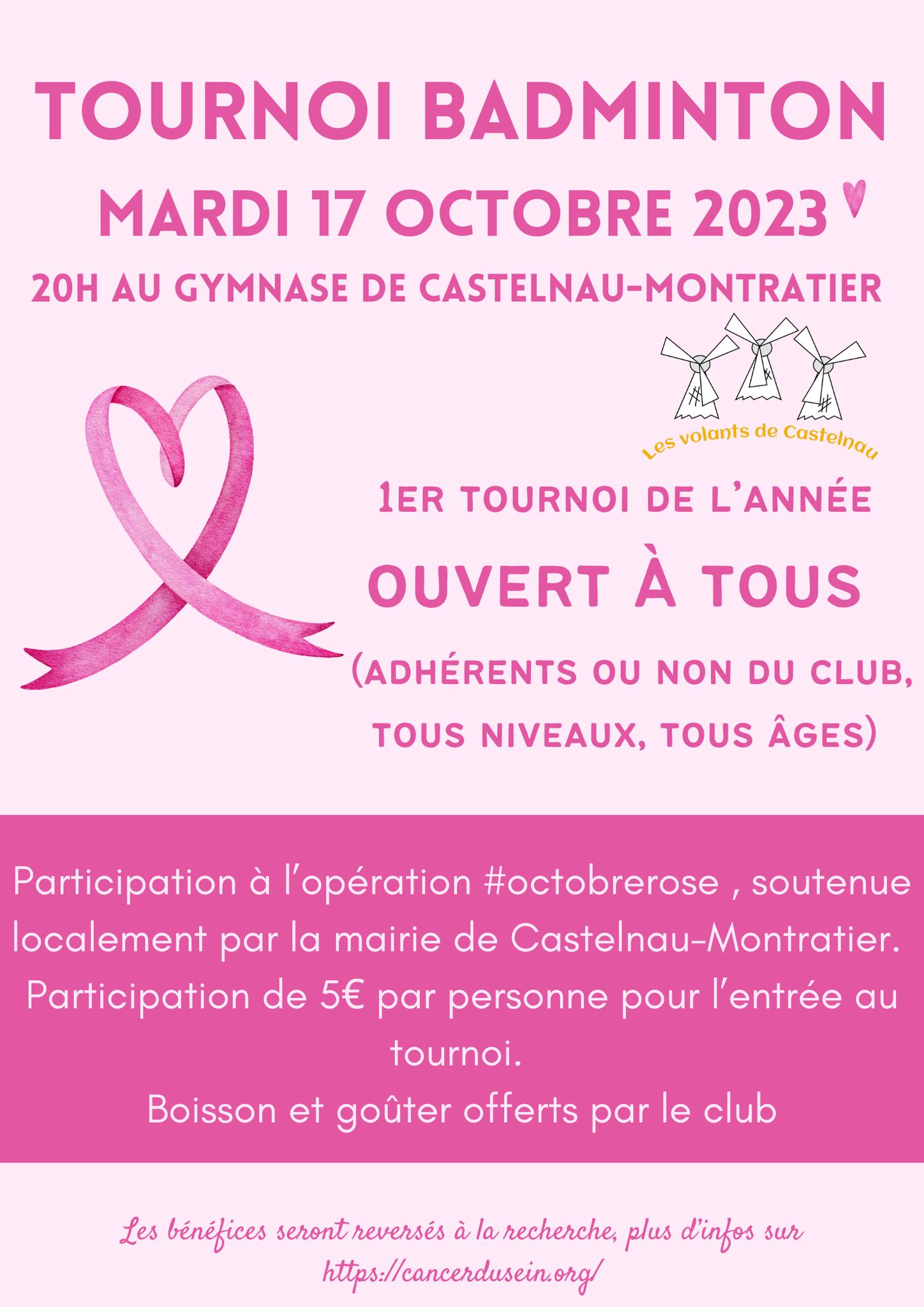 Octobre rose: tournoi de badminton amical null France null null null null