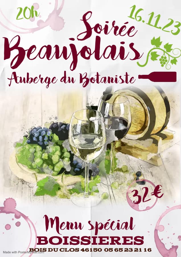 Soirée Beaujolais à l'auberge du Botaniste null France null null null null