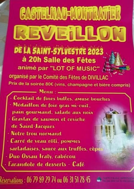 Réveillon "Saint-Sylvestre"  France Occitanie Lot Castelnau Montratier-Sainte Alauzie 46170