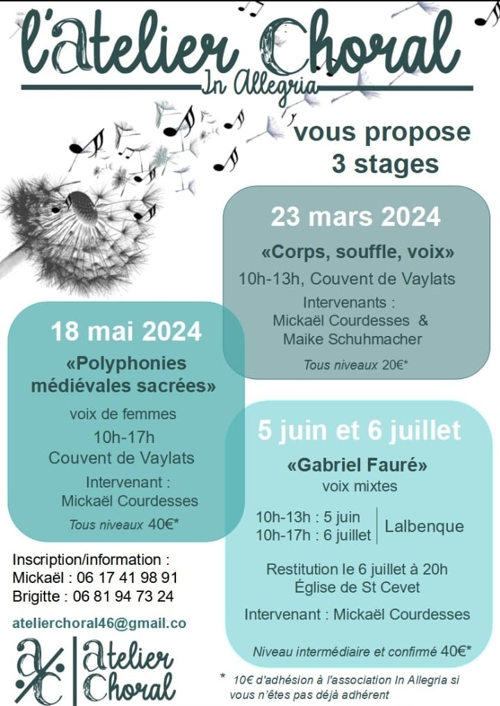 Concert de restitution du stage de chant: Gabriel Fauré Le 6 juil 2024