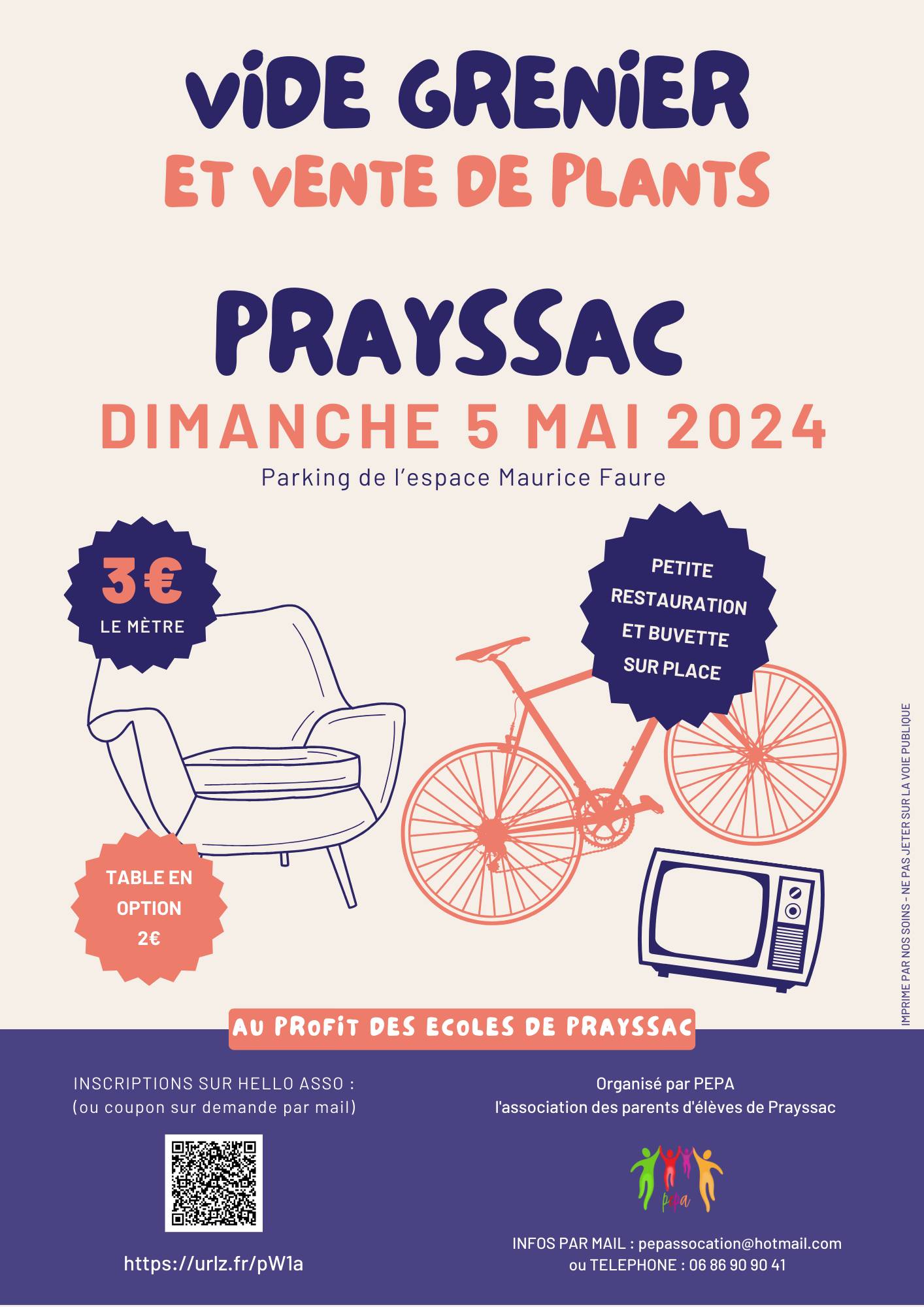 Vide-greniers et vente de plants à Prayssac Le 5 mai 2024