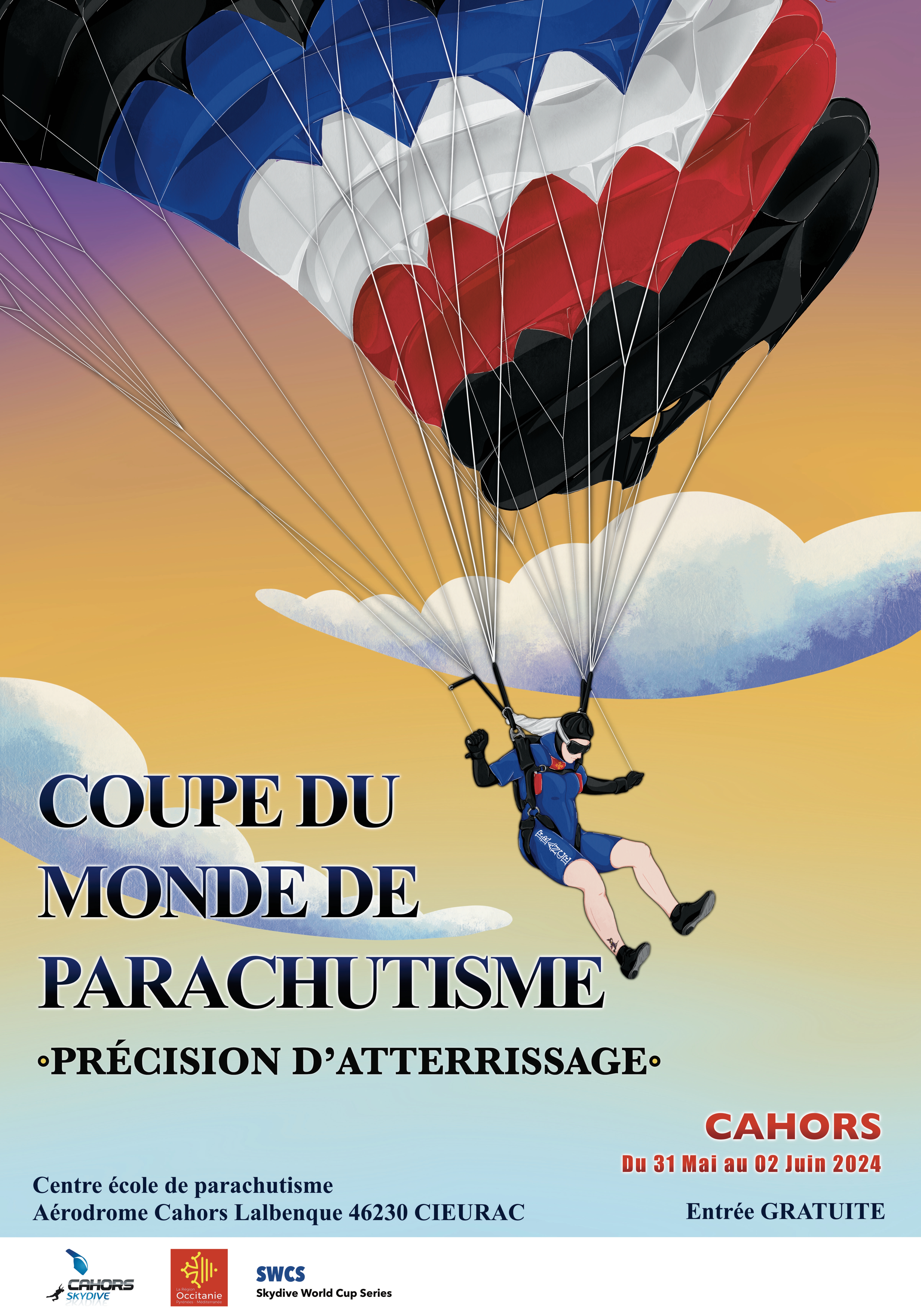 Figeac : Coupe du monde de parachutisme - précision d'atterrissage