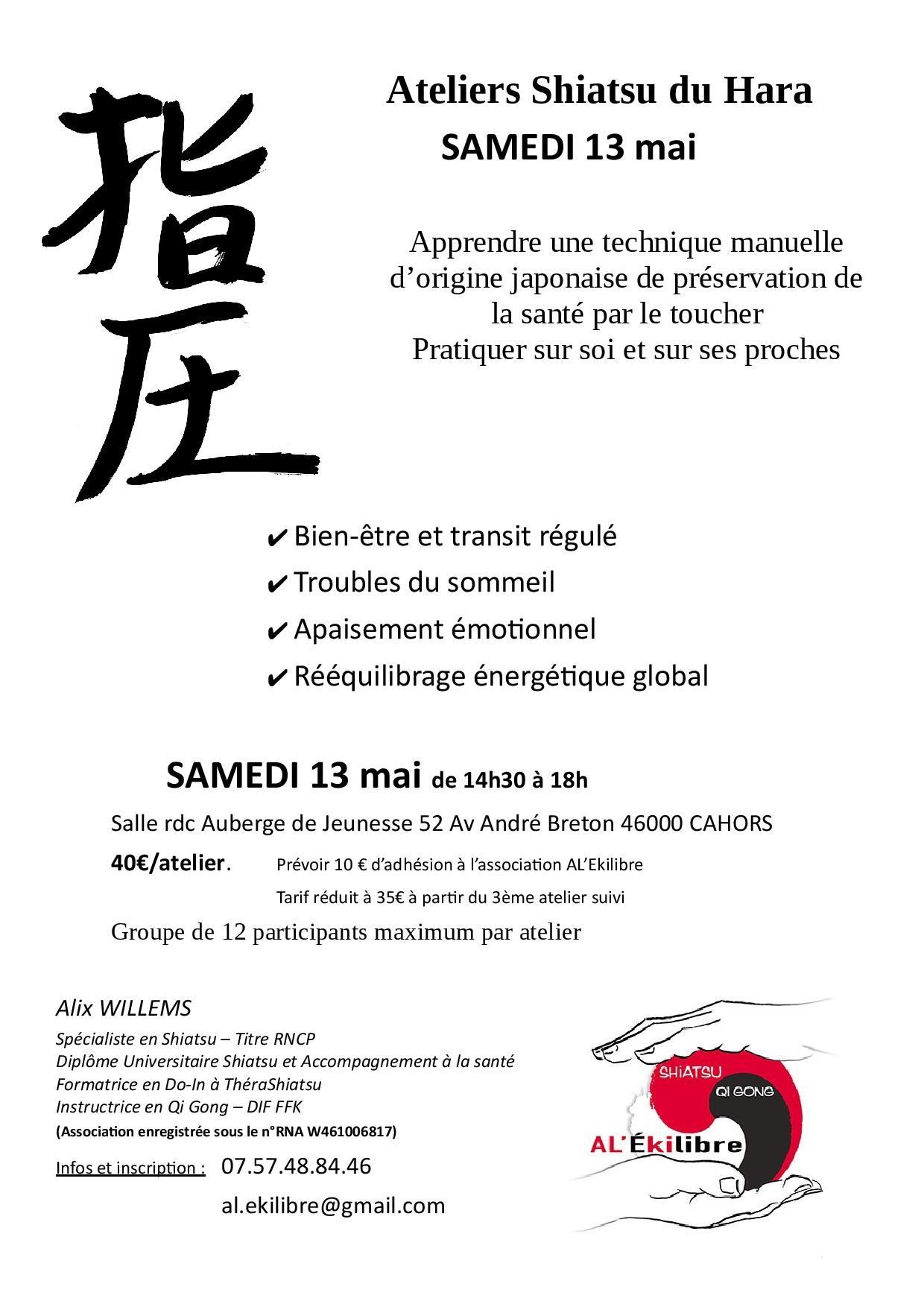 Atelier Shiatsu  France Occitanie Lot Cahors 46000