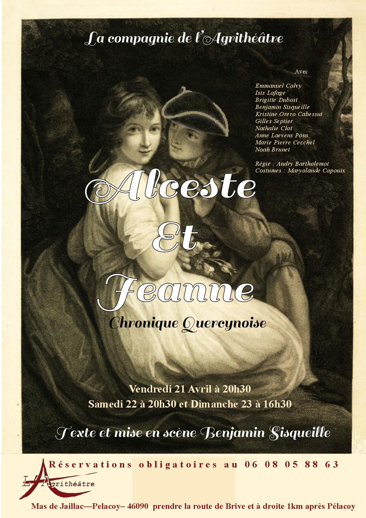 Théâtre : "Alceste et Jeanne"  France Occitanie Lot Francoulès 46090