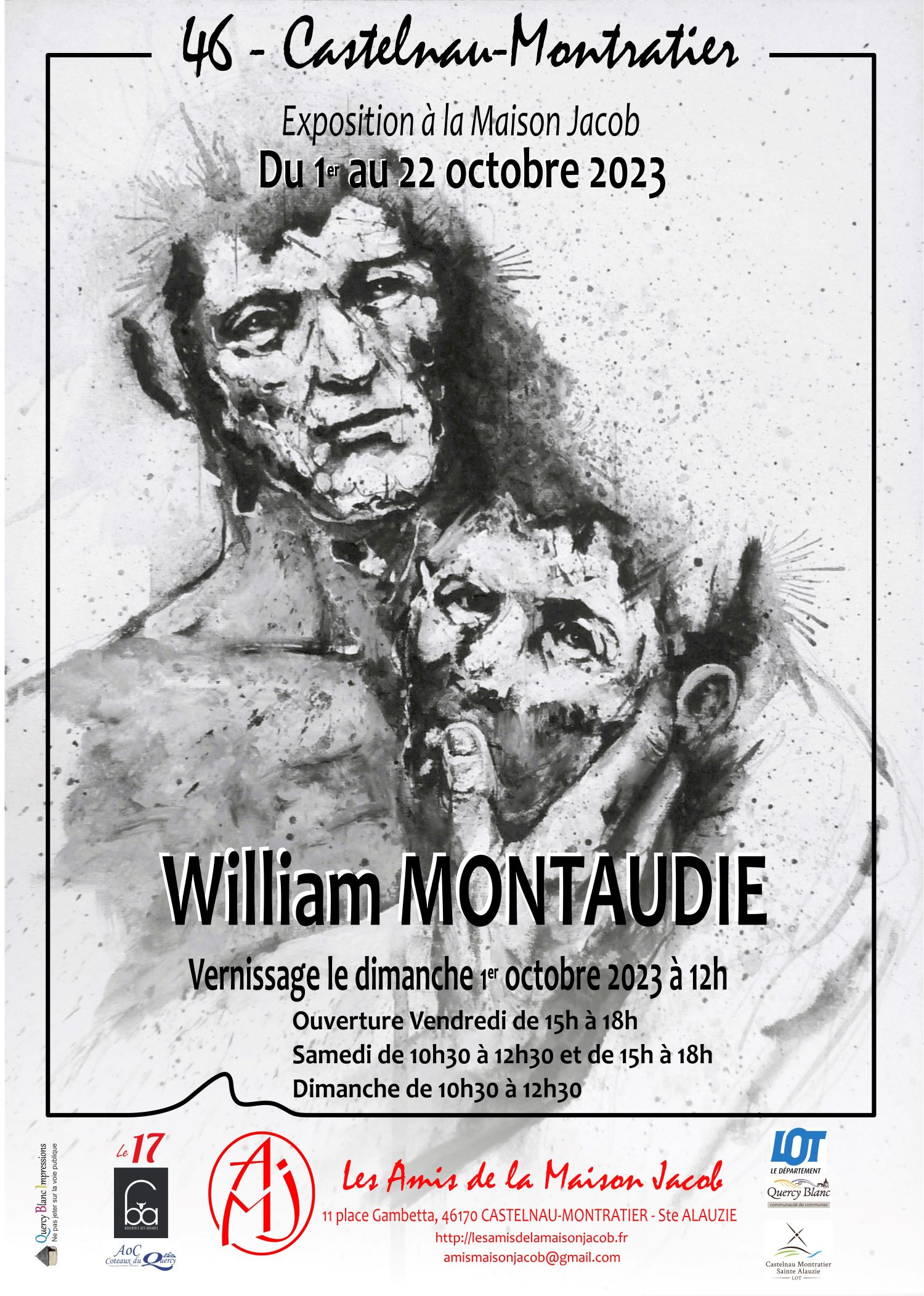 Exposition de William Montaudié à La Maison Jacob  France Occitanie Lot Castelnau Montratier-Sainte Alauzie 46170