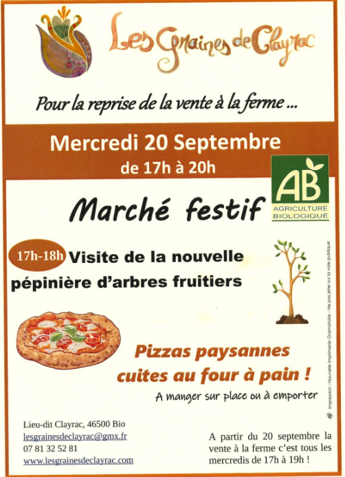 Vente de plants, marché festif et soirée pizzas!  France Occitanie Lot Bio 46500