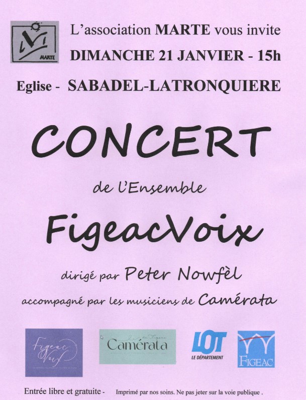 Concert "Figeacvoix"  France Occitanie Lot Sabadel-Latronquière 46210