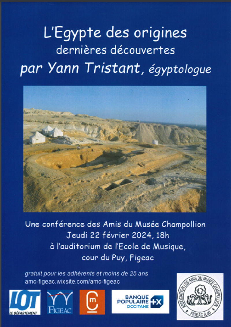 Conférence  "l'Egypte des origines: dernières découvertes" à Figeac  France Occitanie Lot Figeac 46100