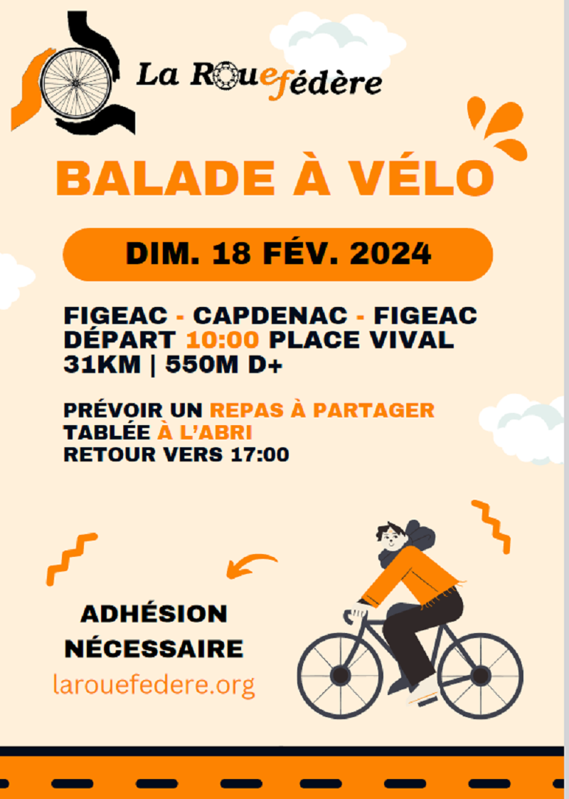 Rando-vélo de Figeac à Capdenac avec La Roue Fédère  France Occitanie Lot Figeac 46100