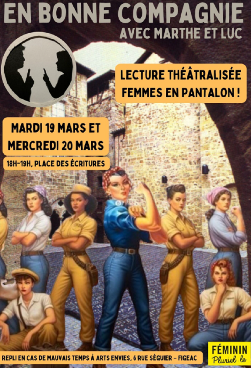 Féminin Pluriel.le 2024 - Femmes en pantalon ! Lectures théâtralisées - Diffusions radio  France Occitanie Lot Figeac 46100