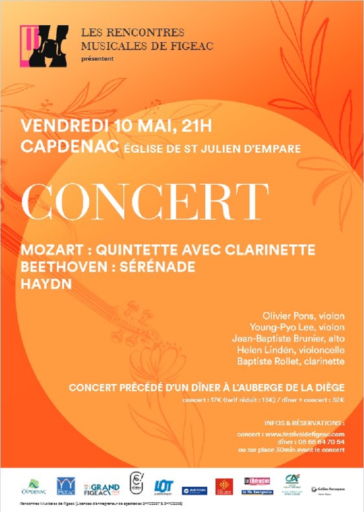 Figeac : Concert, les Rencontres Musicales de Figeac à Saint-Julien d'Empare, festival de printemps