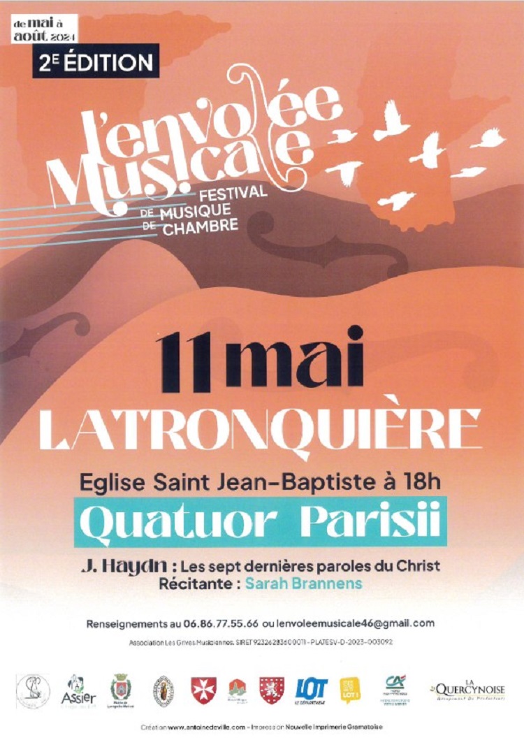 Figeac : Festival « l’Envolée Musicale», Quatuor Parisii à Latronquière