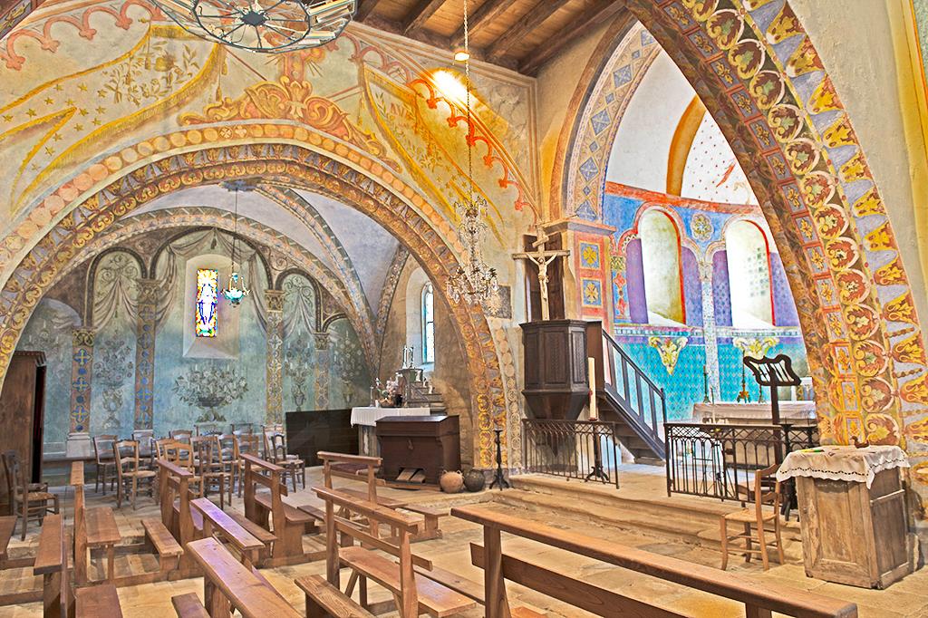 Fresques de l'Église St Georges à St Cirq Madelon  France Occitanie Lot Saint-Cirq-Madelon 46300