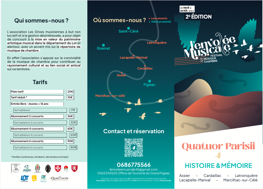 Figeac : Festival : l’Envolée musicale, Quatuor Parisii à Lacapelle-Marival