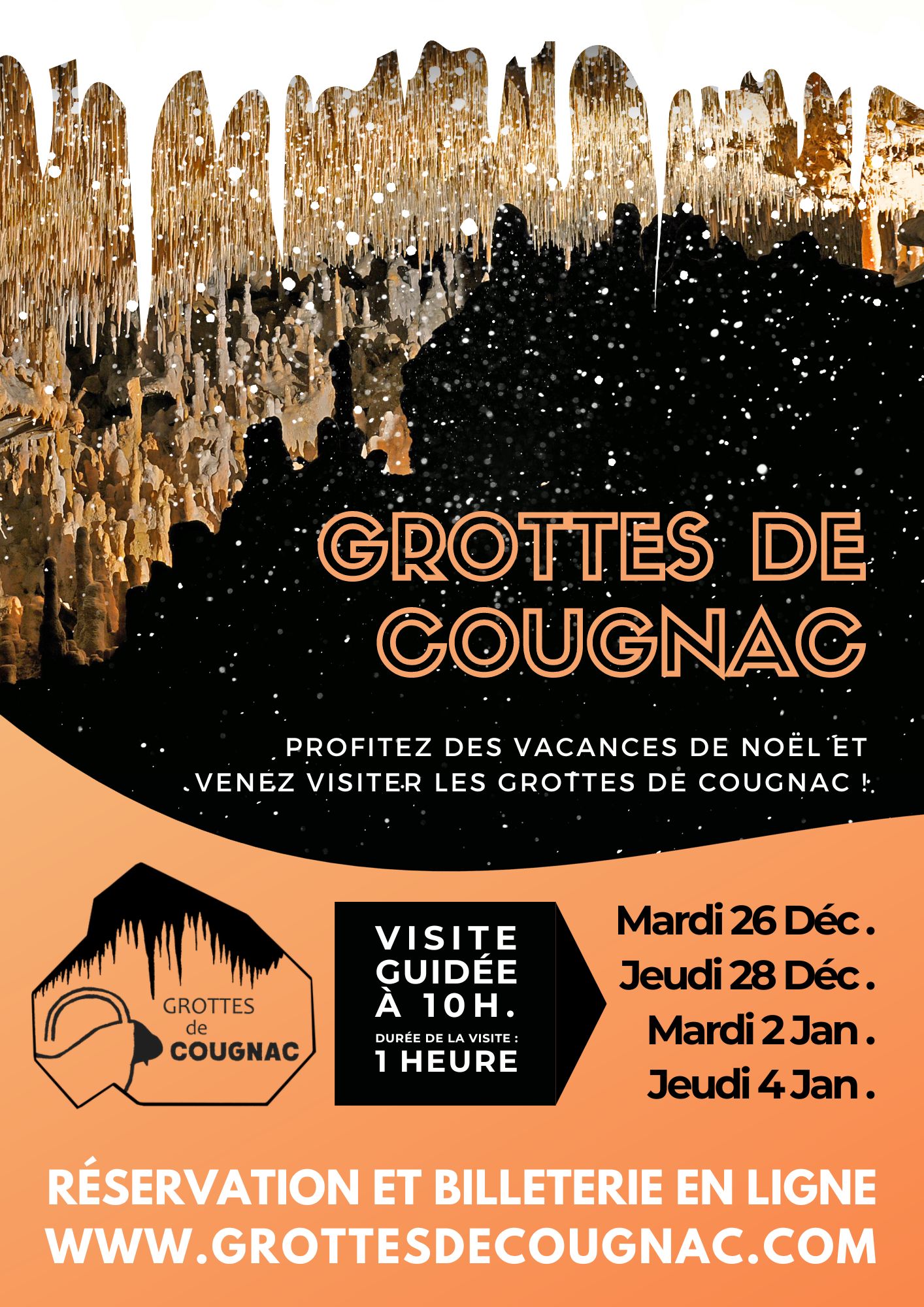 Vacances de Noël : Ouverture Exceptionnelle des Grottes Préhistoriques de Cougnac  France Occitanie Lot Payrignac 46300