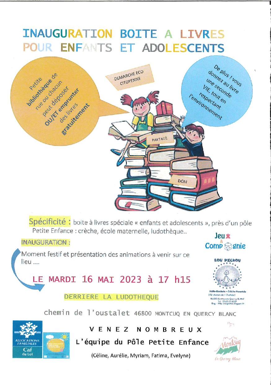 Inauguration de la Boîte à livres pour enfants et adolescents null France null null null null