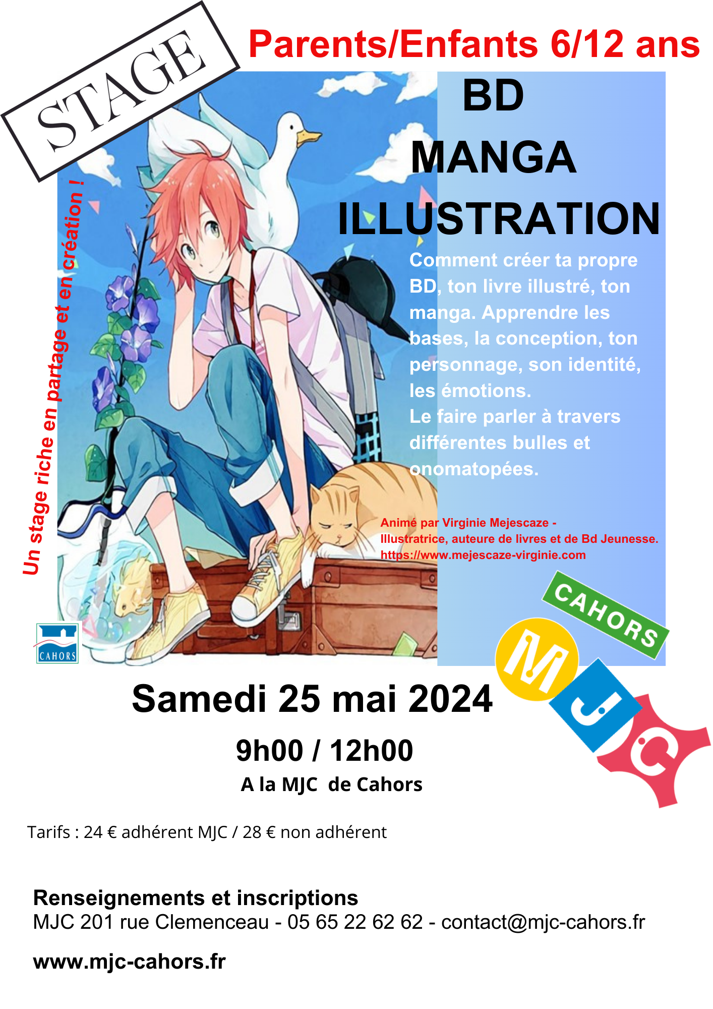 Stage de BD, Manga et Illustration  à la MJC  France Occitanie Lot Cahors 46000