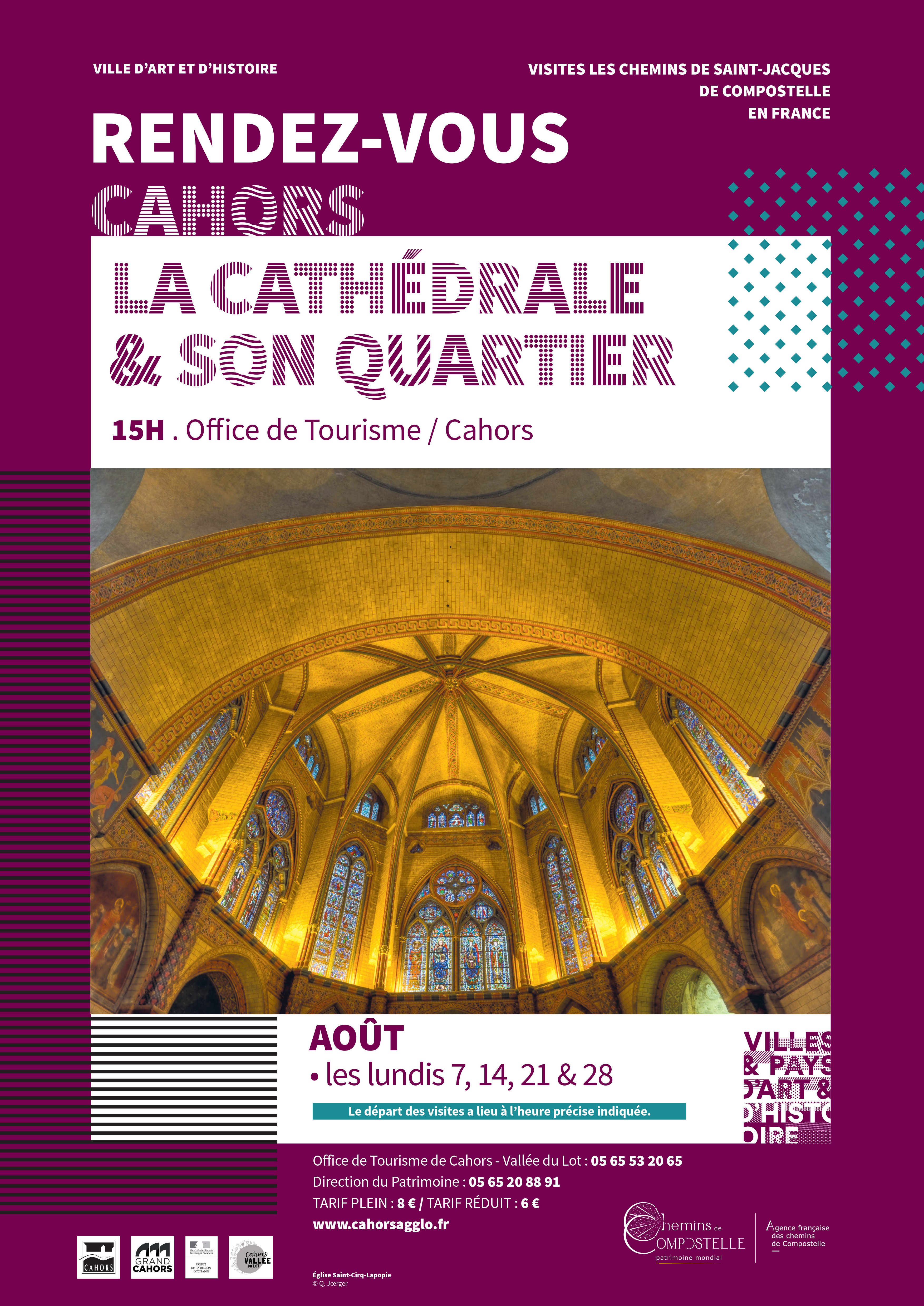 Ville d'Art et d'Histoire : Visite de la Cathédrale Saint-Étienne et son quartier  France Occitanie Lot Cahors 46000