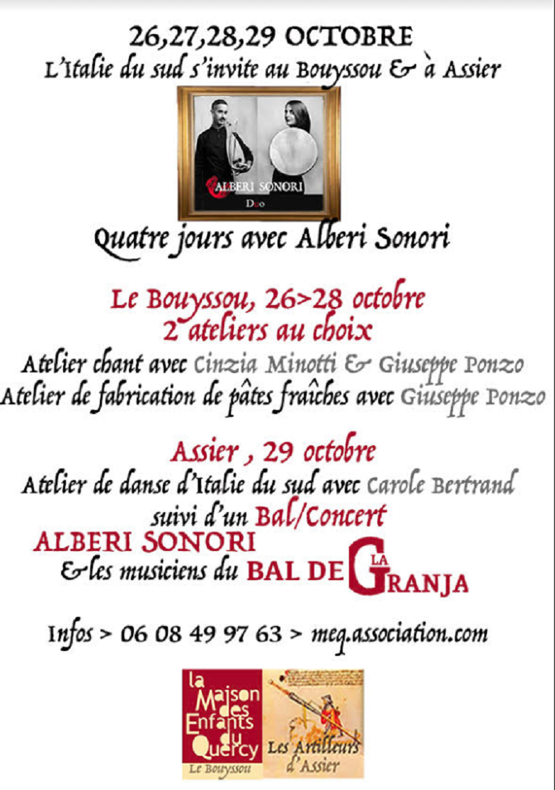 Ateliers : l'Italie du Sud s'invite au Bouyssou  France Occitanie Lot Le Bouyssou 46120
