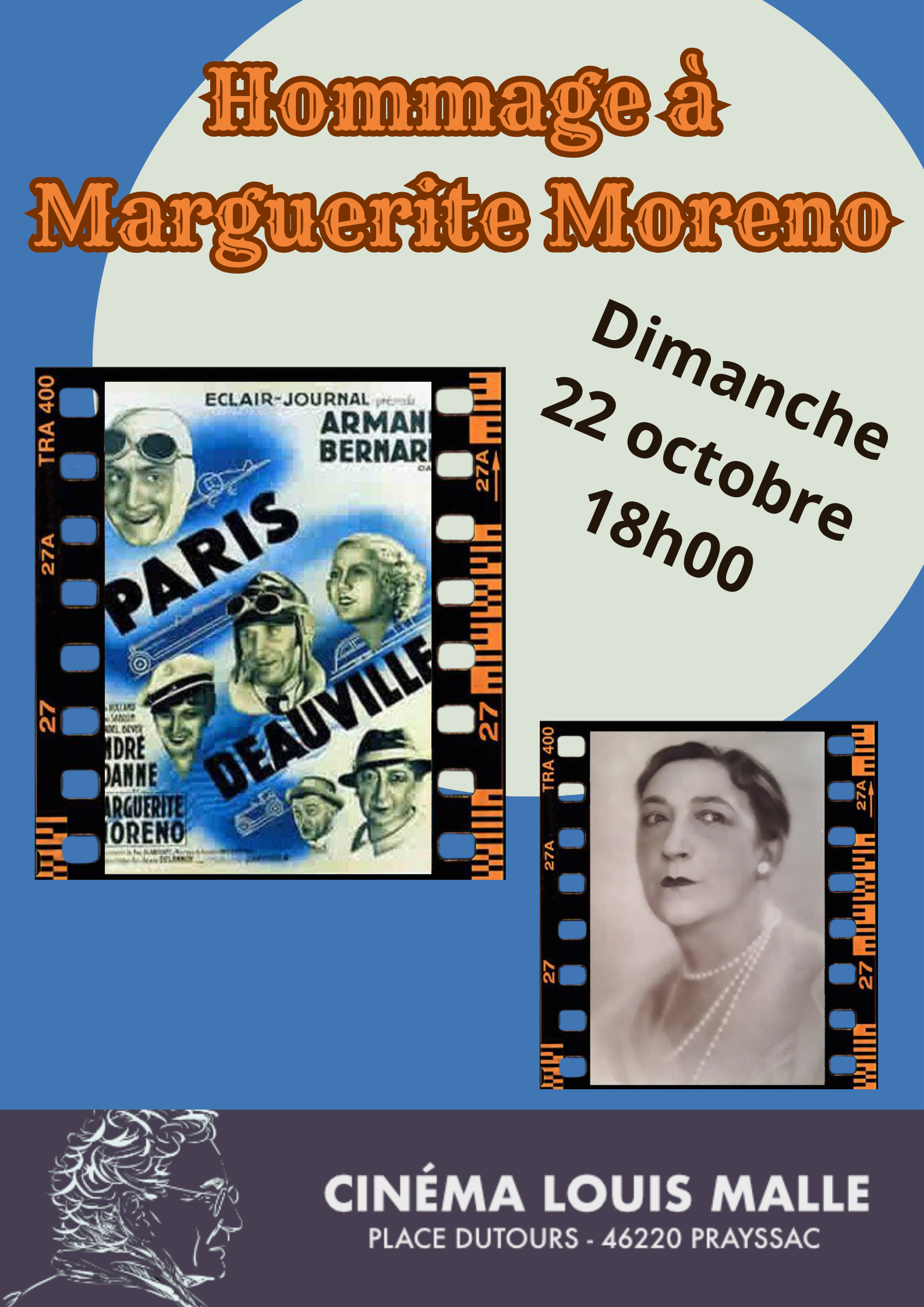 Cinéma - Hommage à Marguerite Moreno avec projection " Paris Deauville"  France Occitanie Lot Prayssac 46220