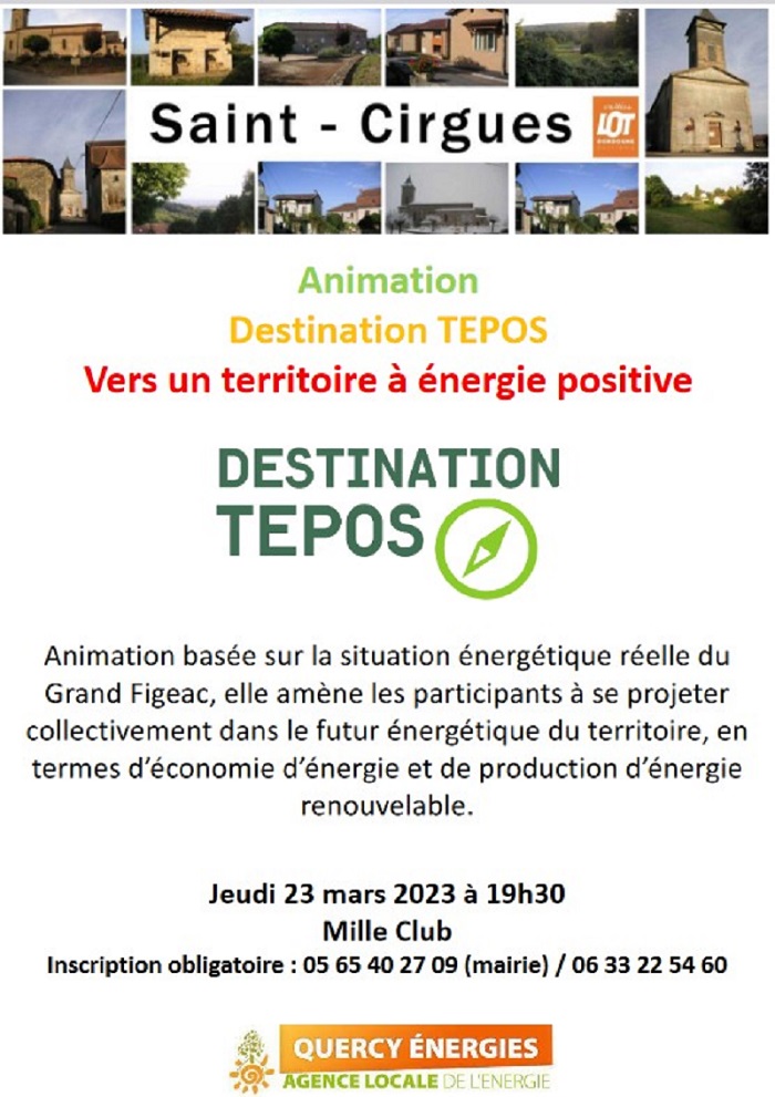 Destination TEPOS, vers un territoire à énergie positive  France Occitanie Lot Saint-Cirgues 46210