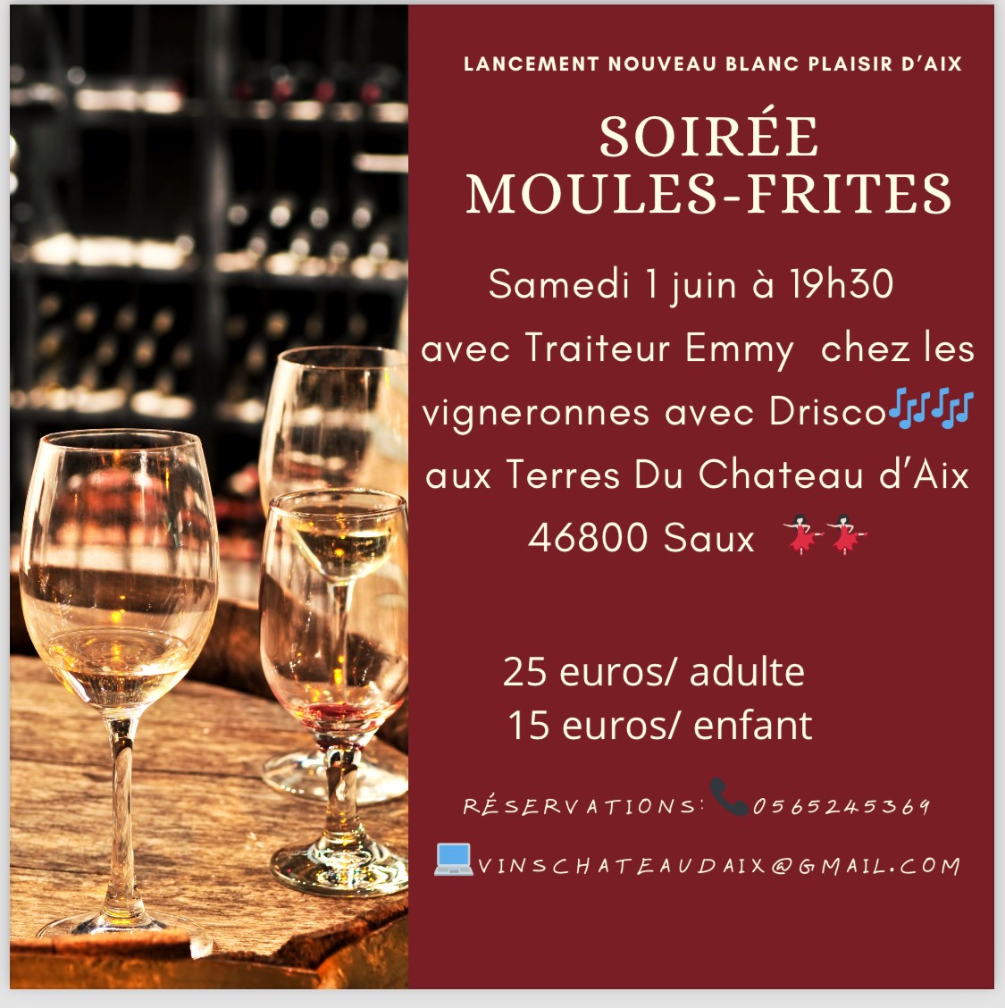 Soirée Moules Frites au Château d'Aix  France Occitanie Lot Porte-du-Quercy 46800
