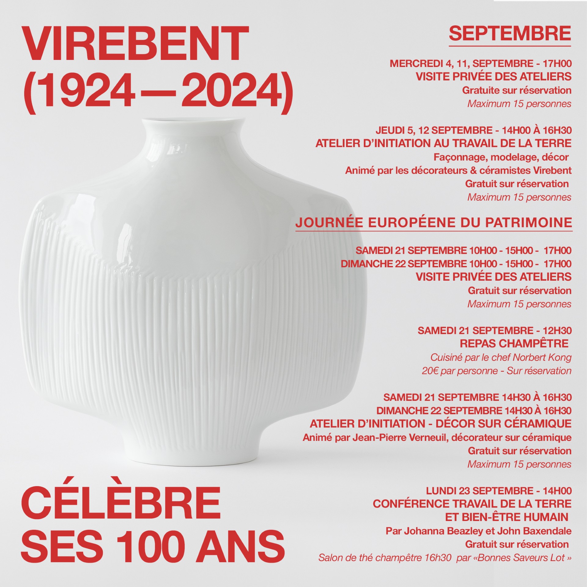 1924 - 2024: Les 100 ans de Virebent: Modelage terre null France null null null null
