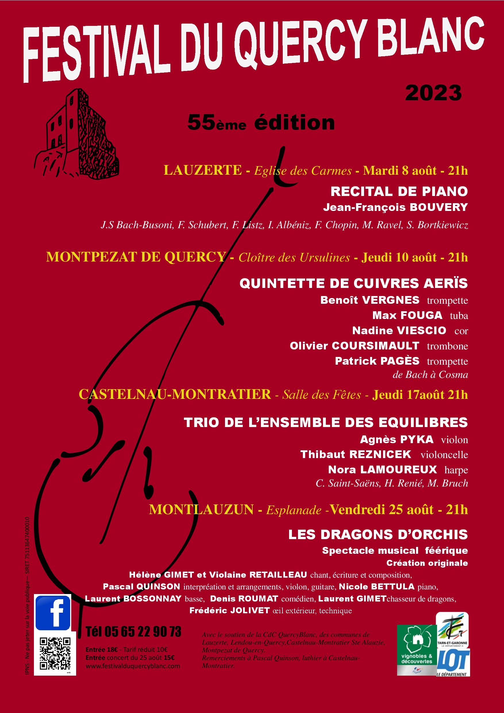 Figeac : Festival du Quercy Blanc : trio de l'ensemble des équilibres