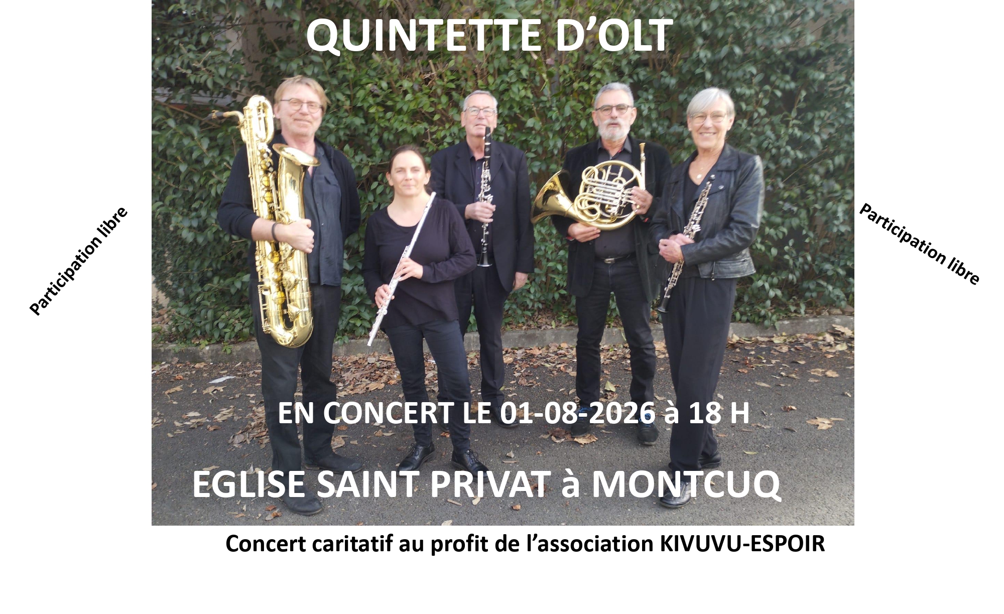 Figeac : Concert Quintette d'Olt à l'église Saint-Privat
