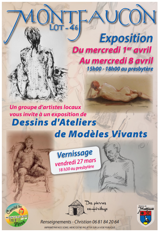 Figeac : Exposition de dessins d'ateliers de modèles vivants