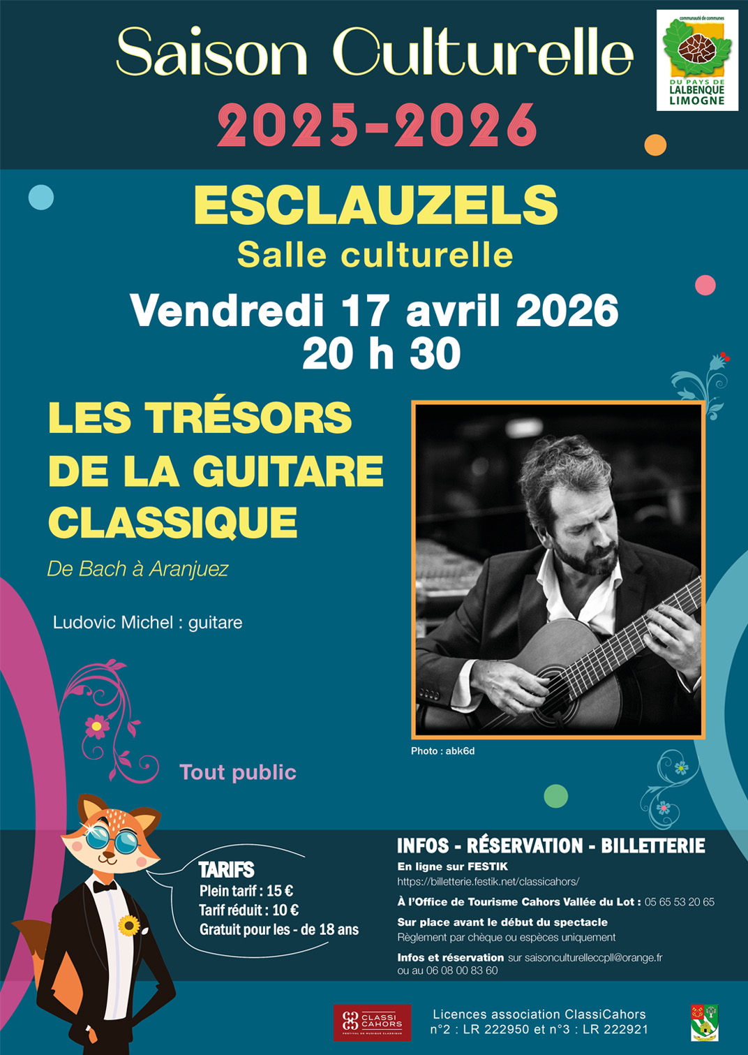 Figeac : Saison culturelle Lalbenque-Limogne : Concert Les Trésors de la guitare classique