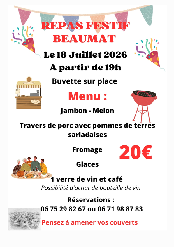 Figeac : Repas festif à Beaumat