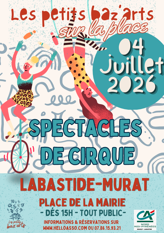 Figeac : Les petits Baz'arts sur la place, première édition ! Spectacles de cirque pour tout public.