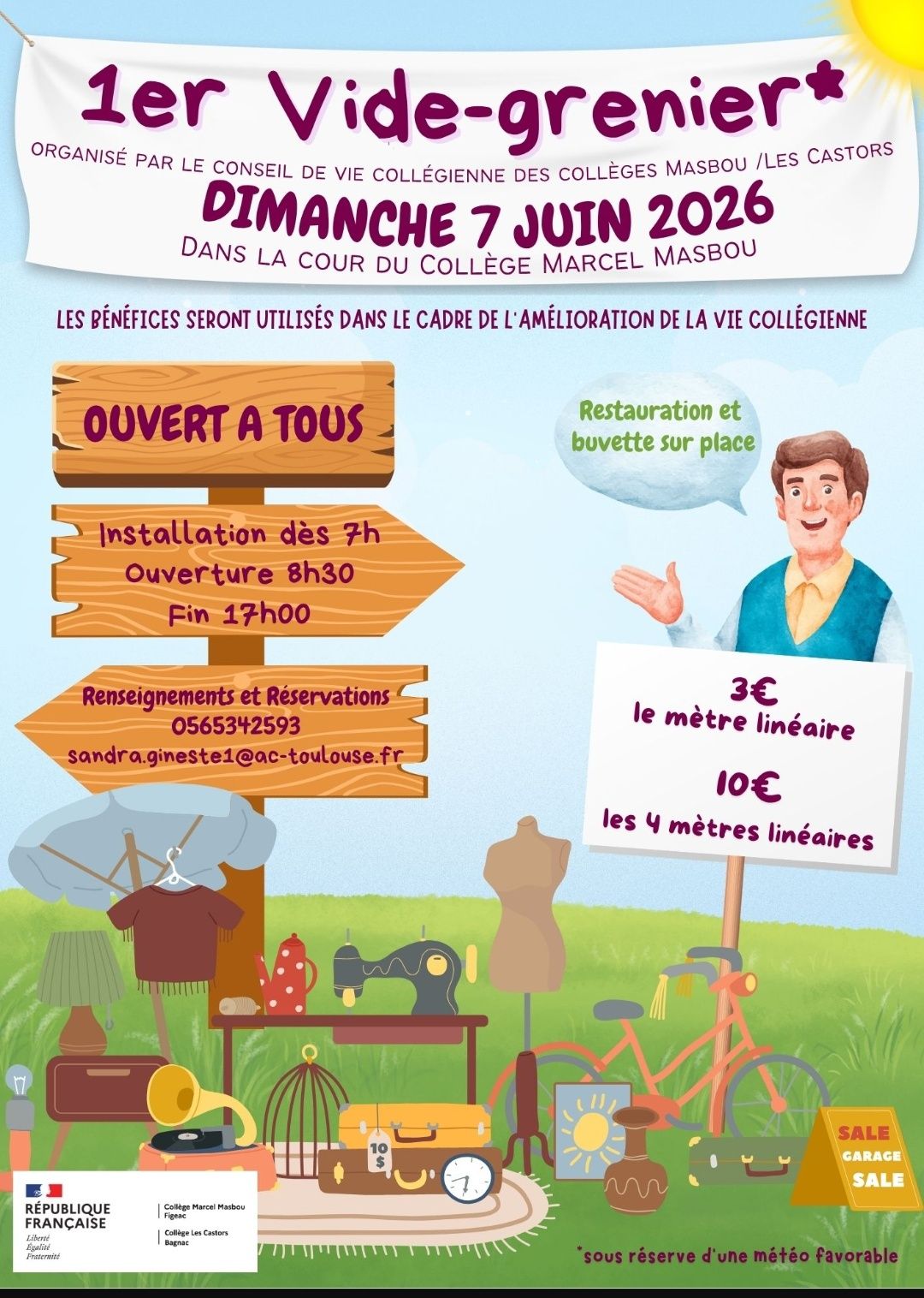 Figeac : Vide-greniers au collège Marcel Masbou à Figeac