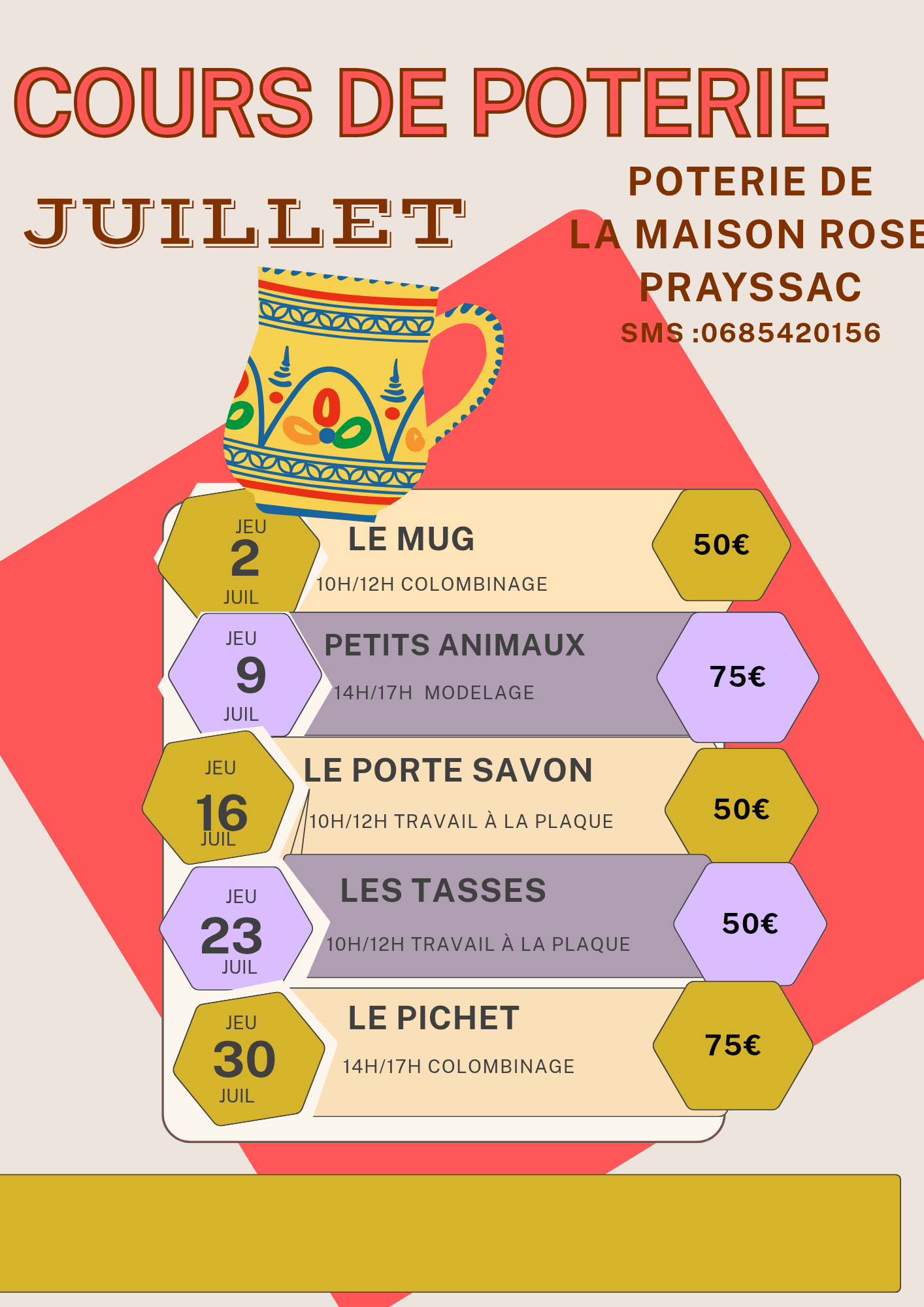 Figeac : Cours de poterie/ modelage 