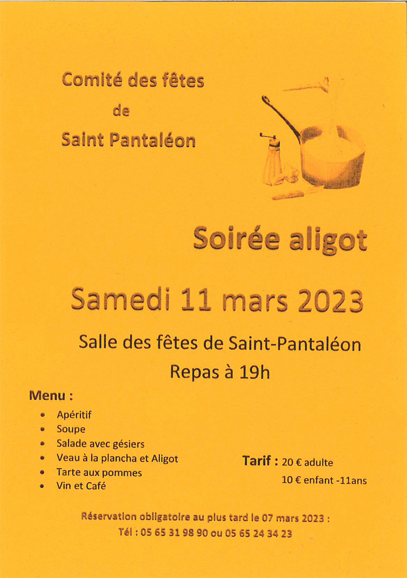 Figeac : Soirée Aligot-Veau à Saint-Pantaléon