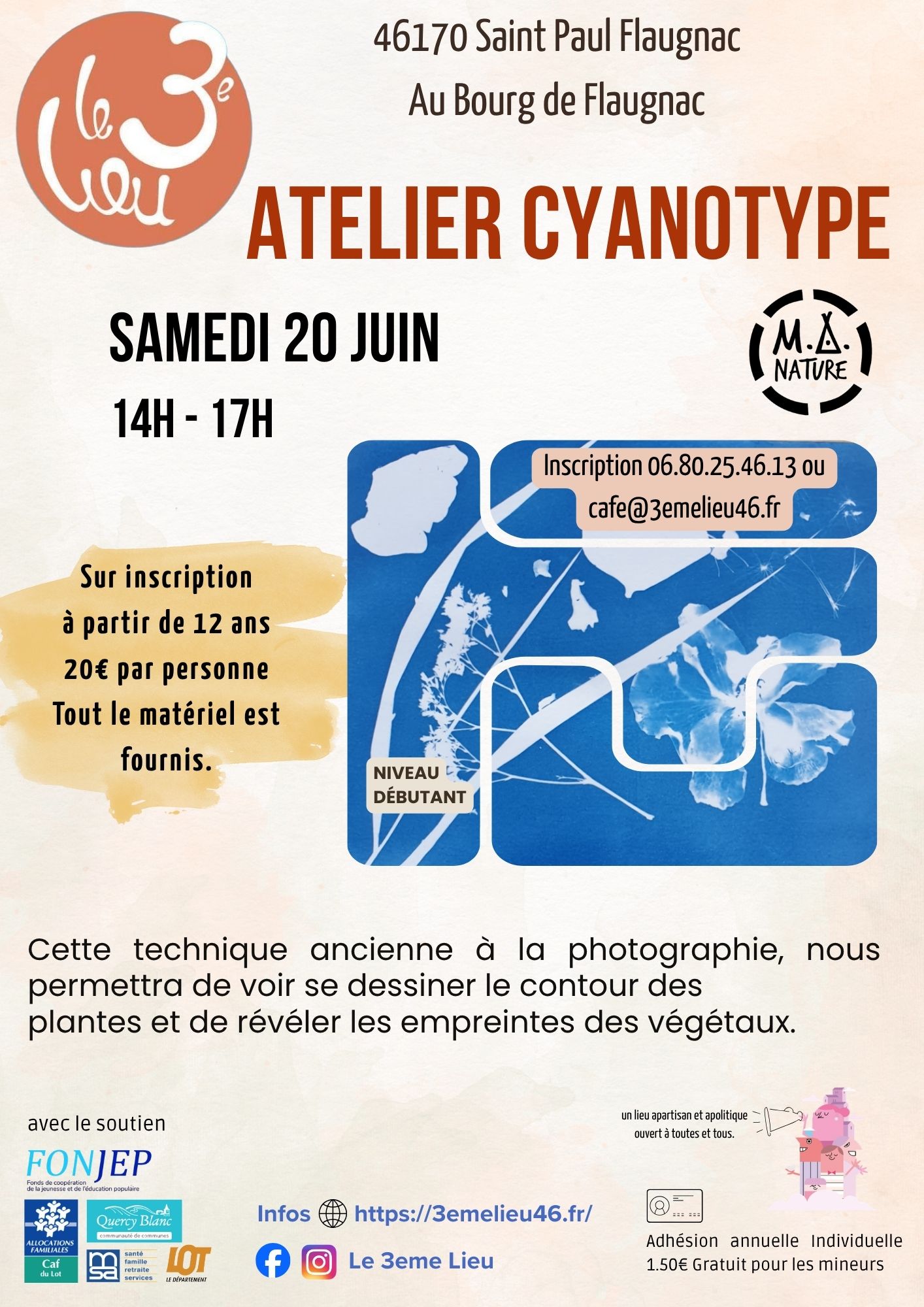 Figeac : Atelier cyanotype au 3ème Lieu