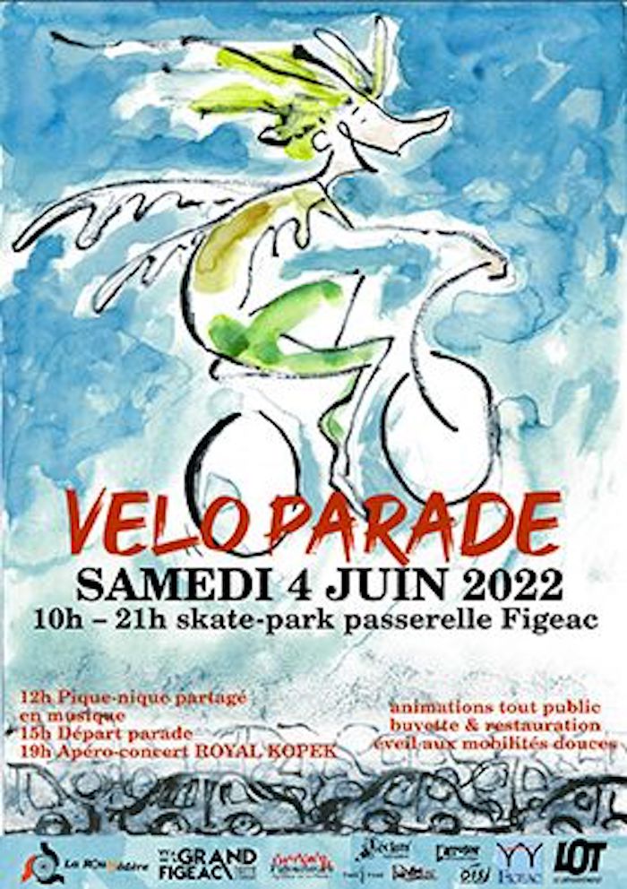 Figeac : Vélo parade à Figeac avec la Roue Fédère