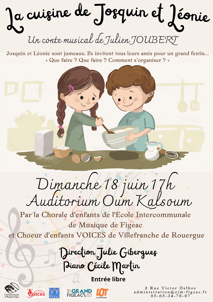Figeac : Conte Musicale  « La cuisine de Josquin et Léonie »