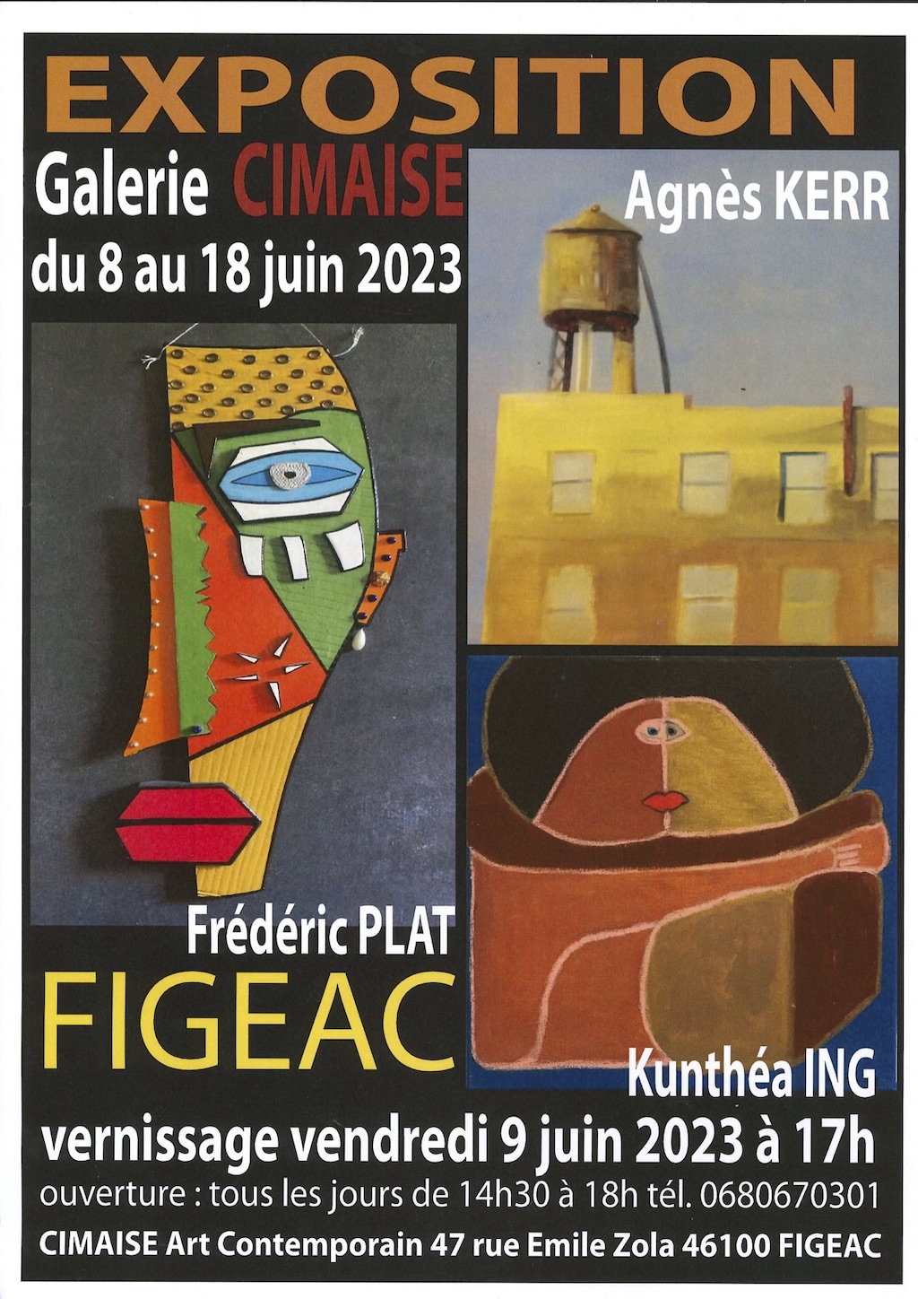 Figeac : Exposition d'Art Contemporain : Frédéric Plat, Agnès Kerr, Kunthéa Ing