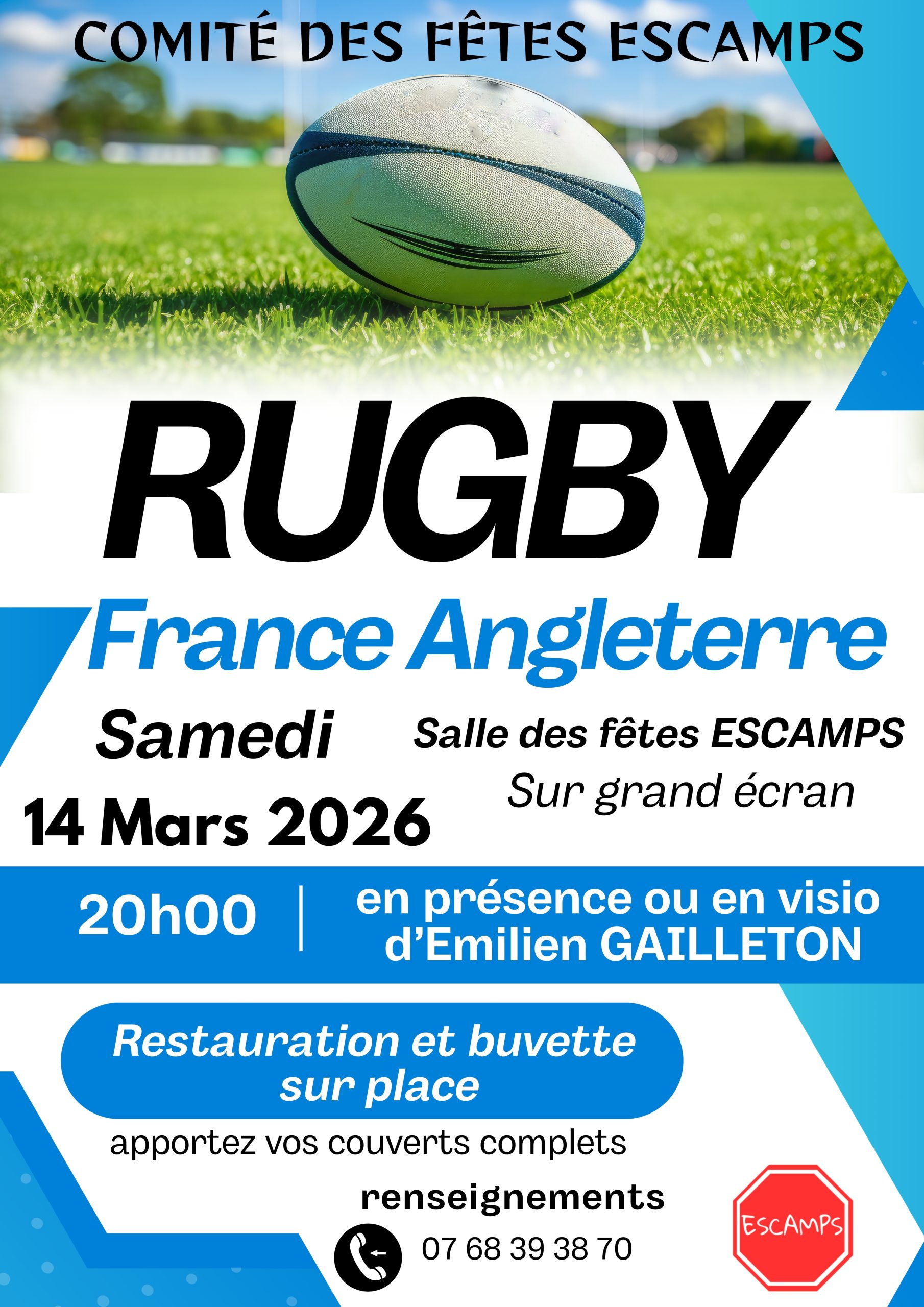 Figeac : Retransmission du match de rugby France-Angleterre