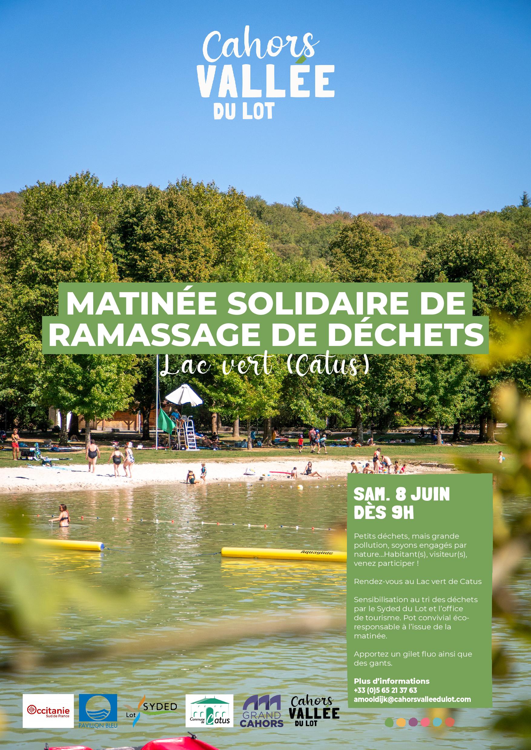 Figeac : Matinée solidaire de ramassage de déchets au Lac Vert de Catus