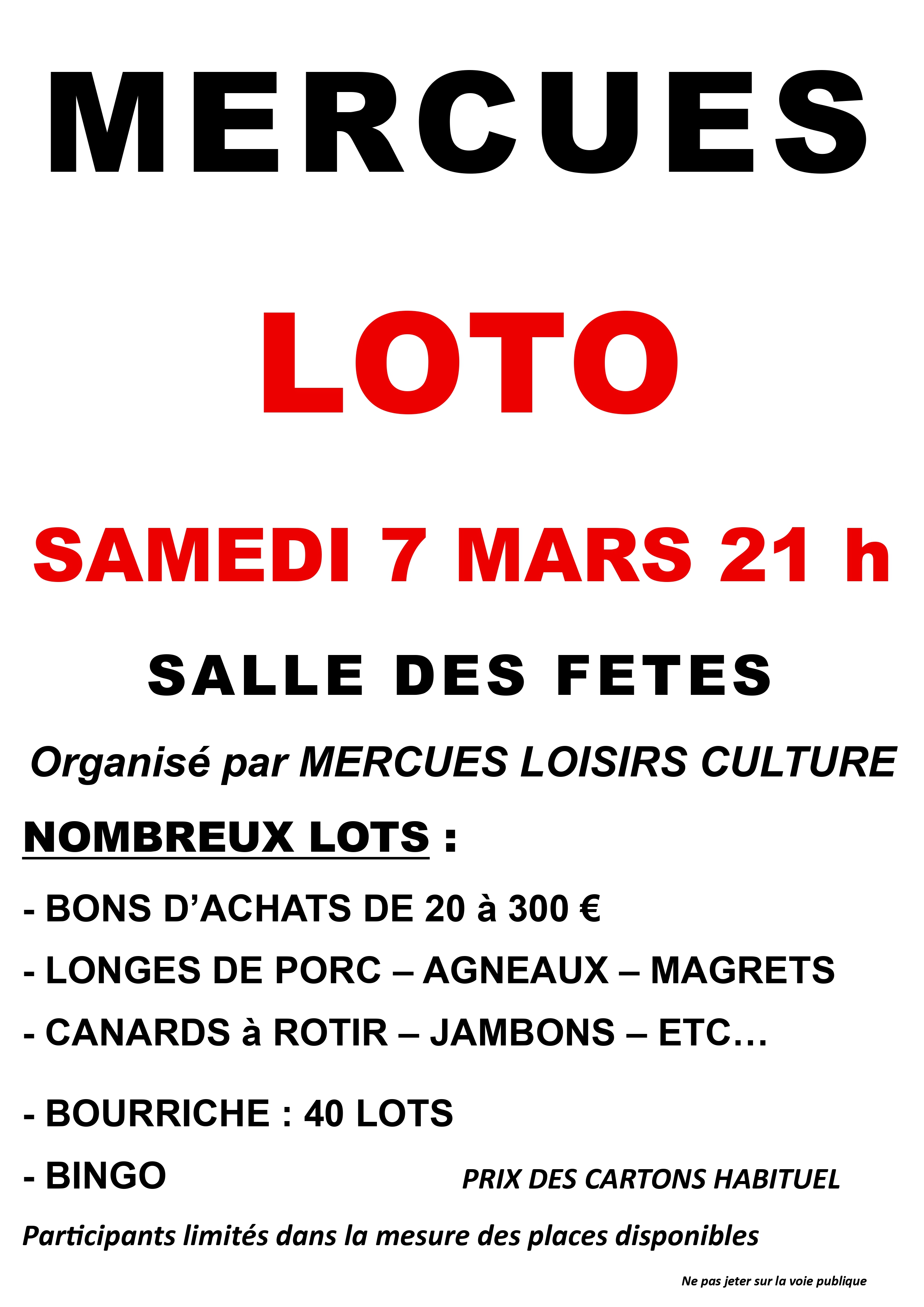 Figeac : Loto à Mercuès